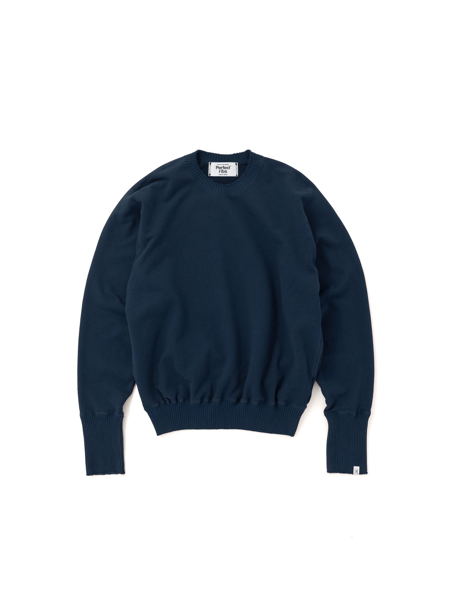 Basic Strange Sleeve Crew Neck Sweat Shirts / Navy(ベーシックストロングスリーブ クルーネックスウェットシャツ/ネイビー)