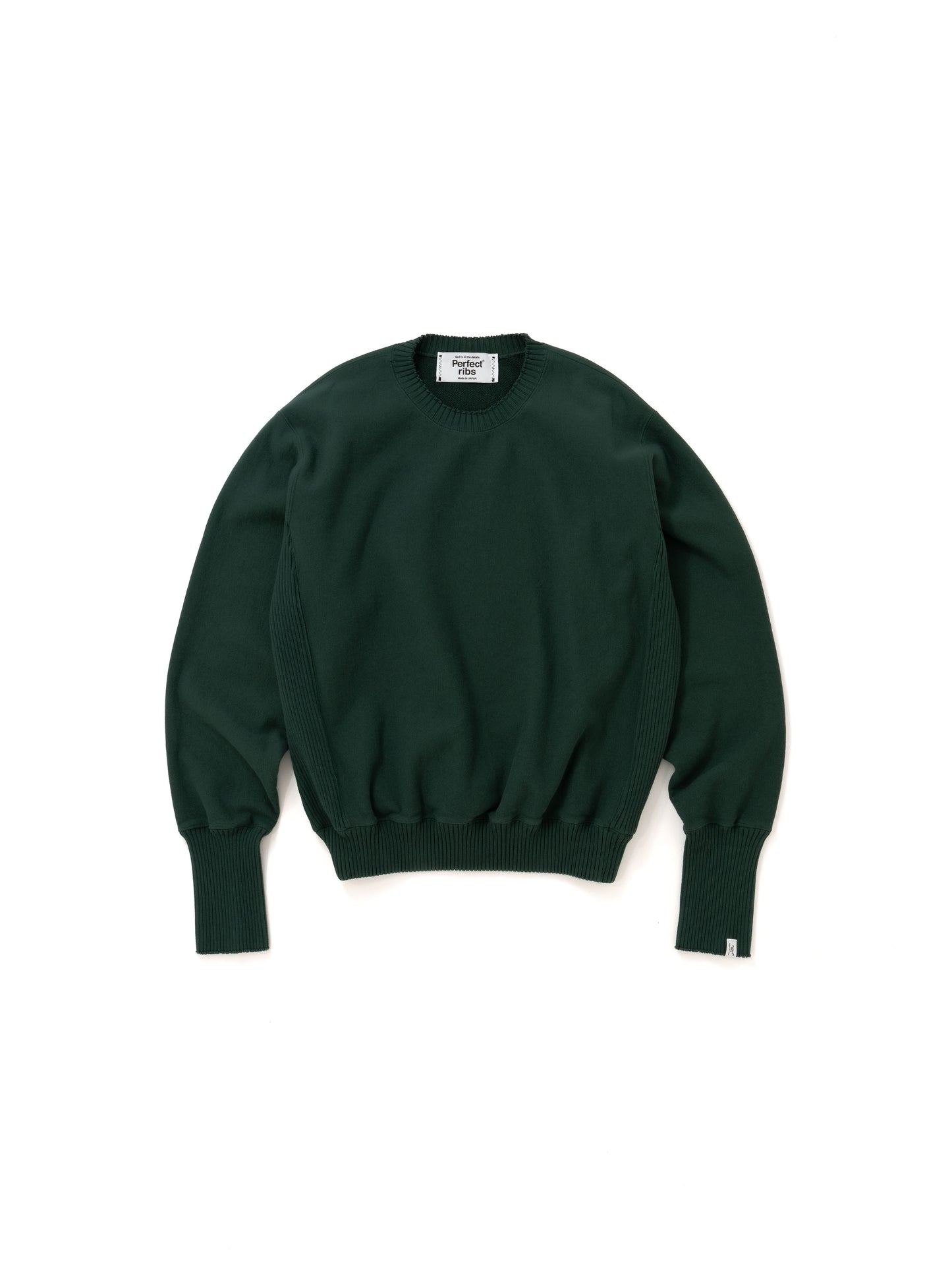 Basic Side Rib Crew Neck Sweat Shirts / Olive Green(ベーシックサイドリブ クルーネックスウェットシャツ/オリーブグリーン)