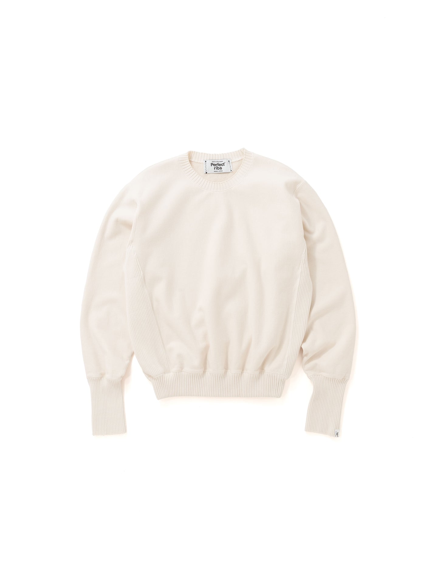 Basic Side Rib Crew Neck Sweat Shirts / Ivory(ベーシックサイドリブ クルーネックスウェットシャツ/アイボリー)