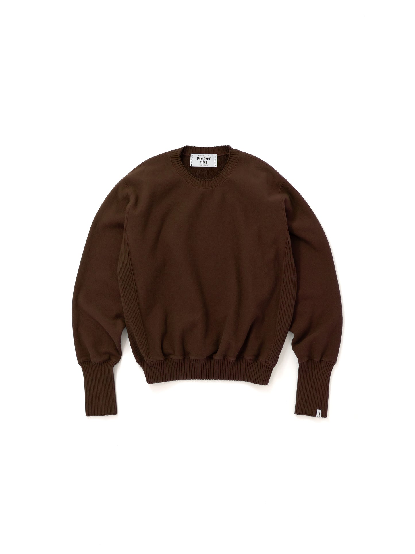 Basic Side Rib Crew Neck Sweat Shirts / Brown(ベーシックサイドリブ クルーネックスウェットシャツ/ブラウン)