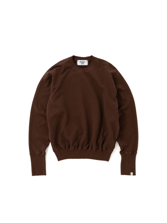 Basic Strange Sleeve Crew Neck Sweat Shirts / Brown(ベーシックストロングスリーブ クルーネックスウェットシャツ/ブラウン)