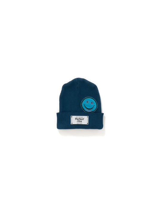 【Perfect ribs®︎×A LOVE MOVEMENT】PATCH Rib Beanie Cap / Sea Blue(パッチビーニーキャップ/シーブルー)
