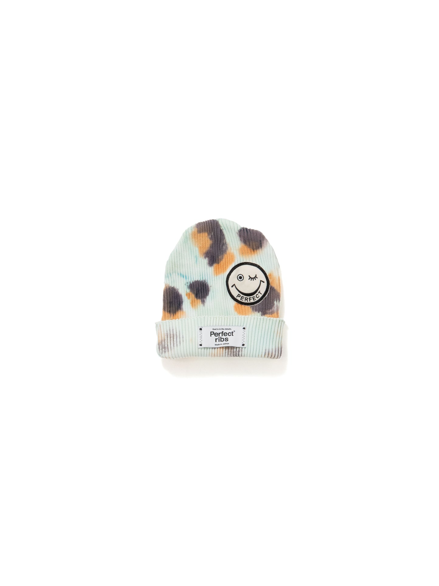 【Perfect ribs®︎×A LOVE MOVEMENT】PATCH Rib Beanie Cap (Tie dye) / Blue(パッチビーニーキャップ/ブルー)