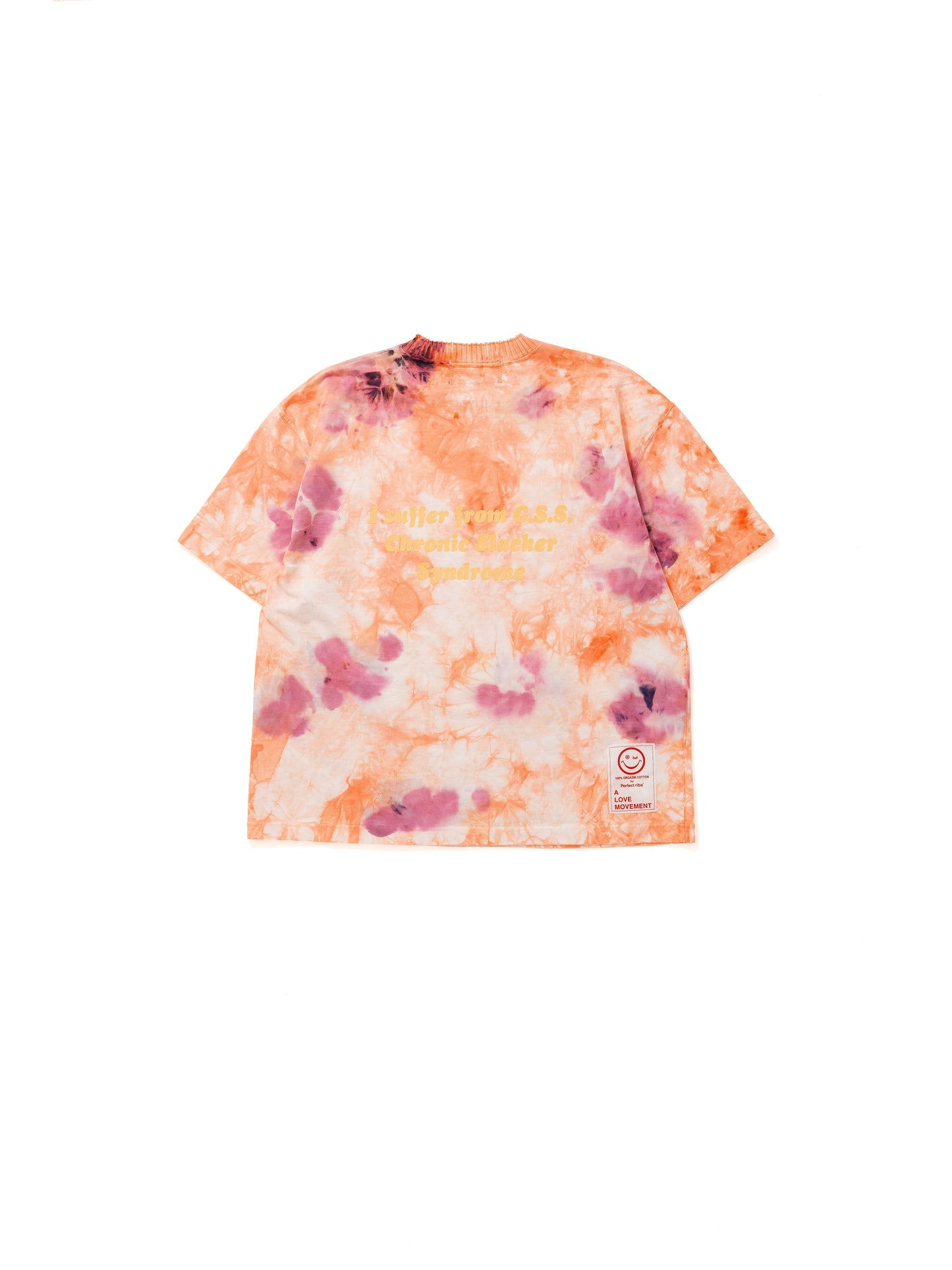 【Perfect ribs®︎×A LOVE MOVEMENT】No,No / Basic Short Sleeve T Shirts (Tie dye) / Orange(ベーシックショートスリーブティーシャツ/オレンジ)