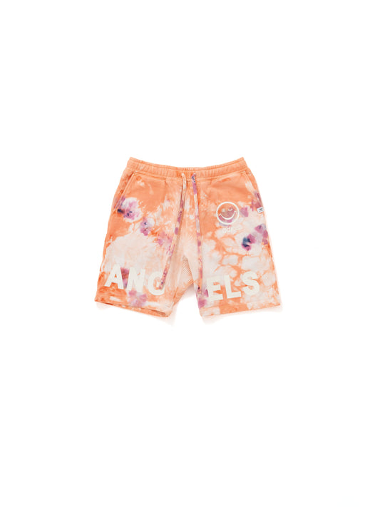 【Perfect ribs®︎×A LOVE MOVEMENT】"LOST ANGELS" Basic Sweat Short Pants (Tie dye) / Orange(ベーシックスウェットショートパンツ/オレンジ)