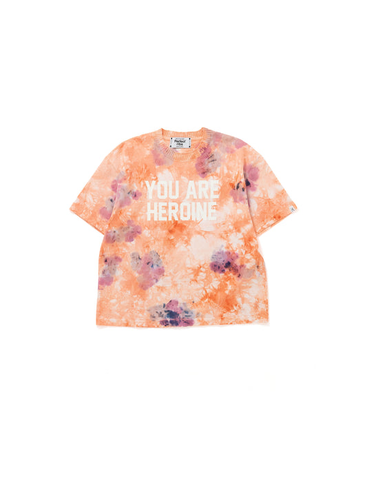 【Perfect ribs®︎×A LOVE MOVEMENT】YOU ARE HEROINE / Basic Short Sleeve T Shirts (Tie dye) / Orange(ベーシックショートスリーブティーシャツ/オレンジ)