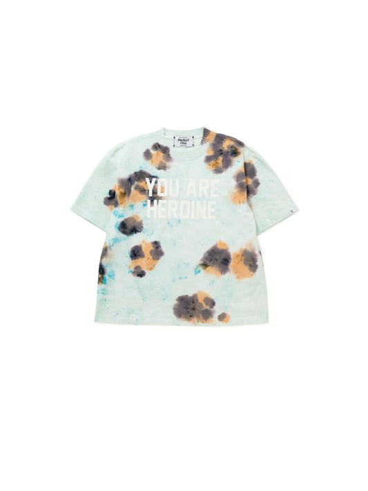 【Perfect ribs®︎×A LOVE MOVEMENT】YOU ARE HEROINE / Basic Short Sleeve T Shirts (Tie dye) / Blue(ベーシックショートスリーブティーシャツ/ブルー)