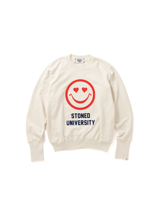 【Perfect ribs®︎×A LOVE MOVEMENT】"Big Smile" Basic Strange Sleeve Crew Neck Sweat Shirts / Ivory(ベーシック ストロングスリーブ クルーネックスウェットシャツ/アイボリー)