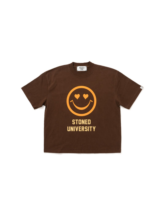 【Perfect ribs®︎×A LOVE MOVEMENT】"Big Smile" Basic Short Sleeve T Shirts / Brown(ベーシックショートスリーブティーシャツ/ブラウン)