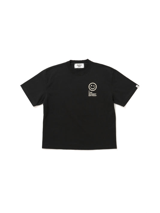 【Perfect ribs®︎×A LOVE MOVEMENT】"STONED UNIVERSITY" Basic Short Sleeve T Shirts / Black(ベーシックショートスリーブティーシャツ/ブラック)