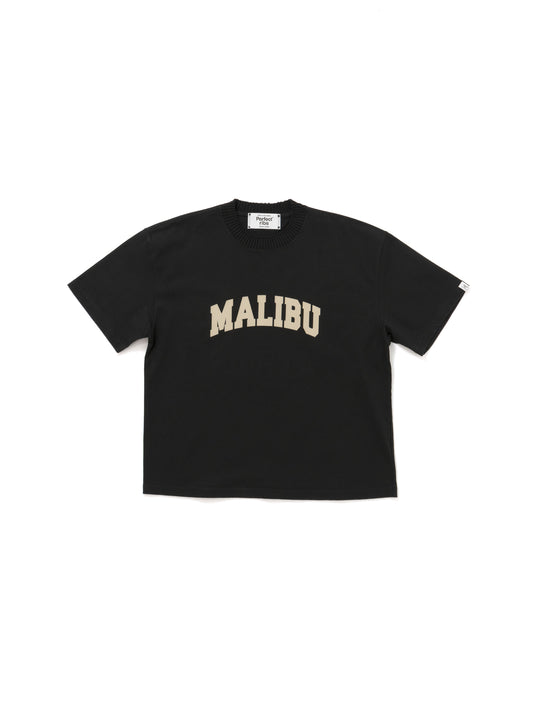 【Perfect ribs®︎×A LOVE MOVEMENT】"MALIBU / HELP US" Basic Short Sleeve T Shirts / Black(ベーシックショートスリーブティーシャツ/ブラック)