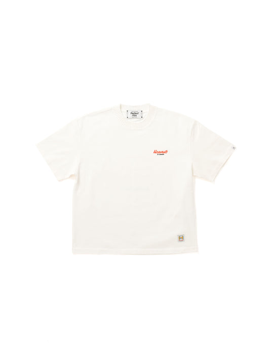【Perfect ribs®︎ × HAROSHI】"LOVE PUNCH" Basic Short Sleeve T Shirt / White(ベーシックショートスリーブティーシャツ/ホワイト)