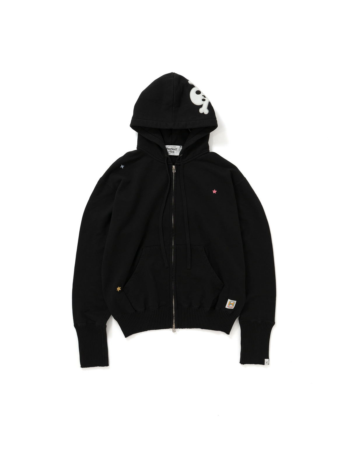 【Perfect ribs®︎ × HAROSHI】Basic Zip Hoodie / Black(ベーシック ジップフーディー/ブラック)