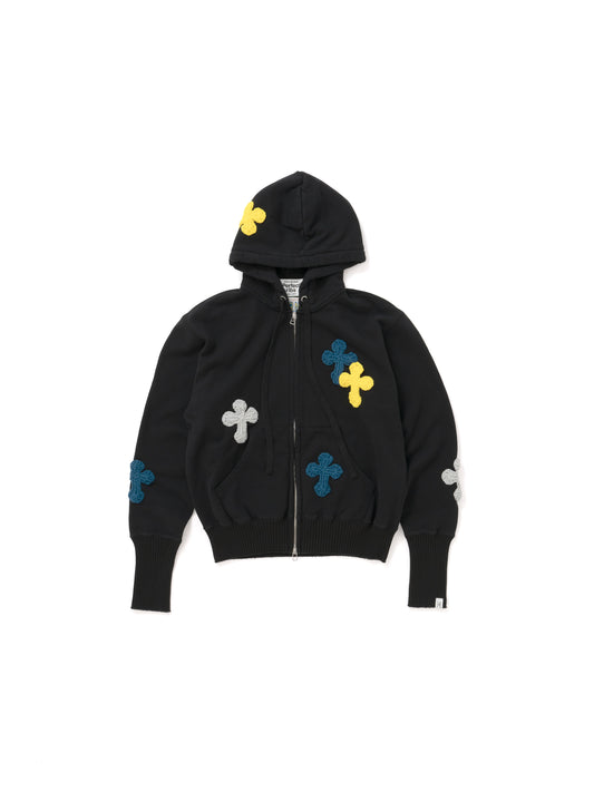 【Perfect ribs®︎×Y.A.R.N.】Basic Zip Hoodie / Black(ベーシック ジップフーディー/ブラック)