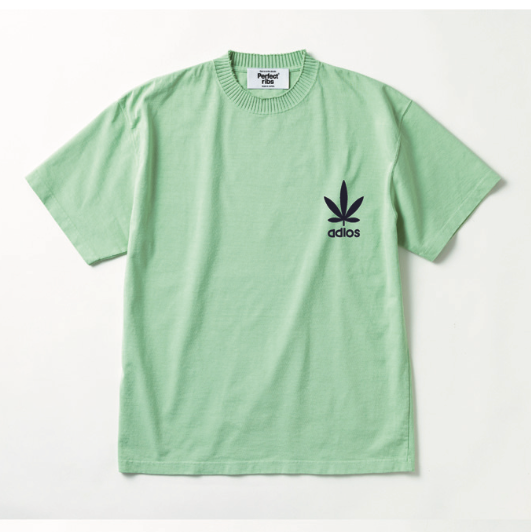 【Perfect ribs×A LOVE MOVEMENT】"LOVE&PEACE" Basic Short Sleeve T Shirt / Light Green (ベーシック ショートスリーブ ティーシャツ/ライトグリーン)