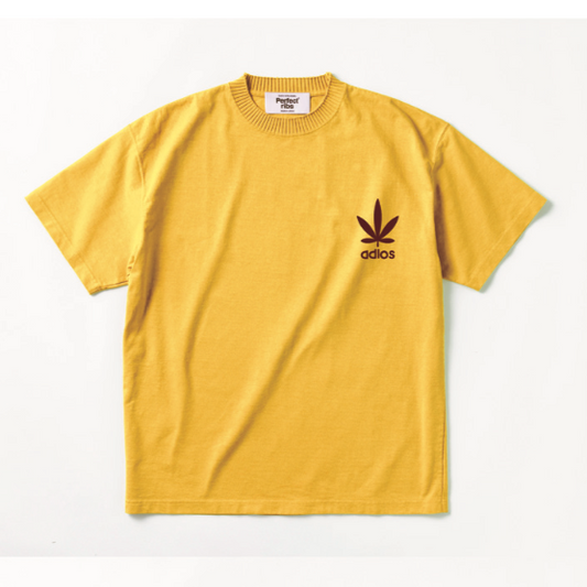 【Perfect ribs×A LOVE MOVEMENT】"LOVE&PEACE" Basic Short Sleeve T Shirt / Yellow (ベーシック ショートスリーブ ティーシャツ/イエロー)