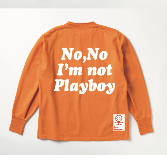 【Perfect ribs×A LOVE MOVEMENT】"LOVE" Basic Long Sleeve T Shirt / Orange(ベーシック ロングスリーブ ティーシャツ/オレンジ)