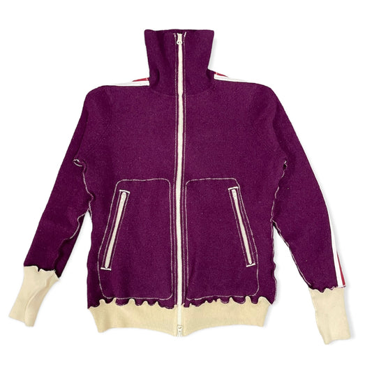 【A LOVE MOVEMENT】Cashmere Zip Up Sweater / Purple(ア ラブ ムーブメント カシミアジップアップ セーター/パープル)